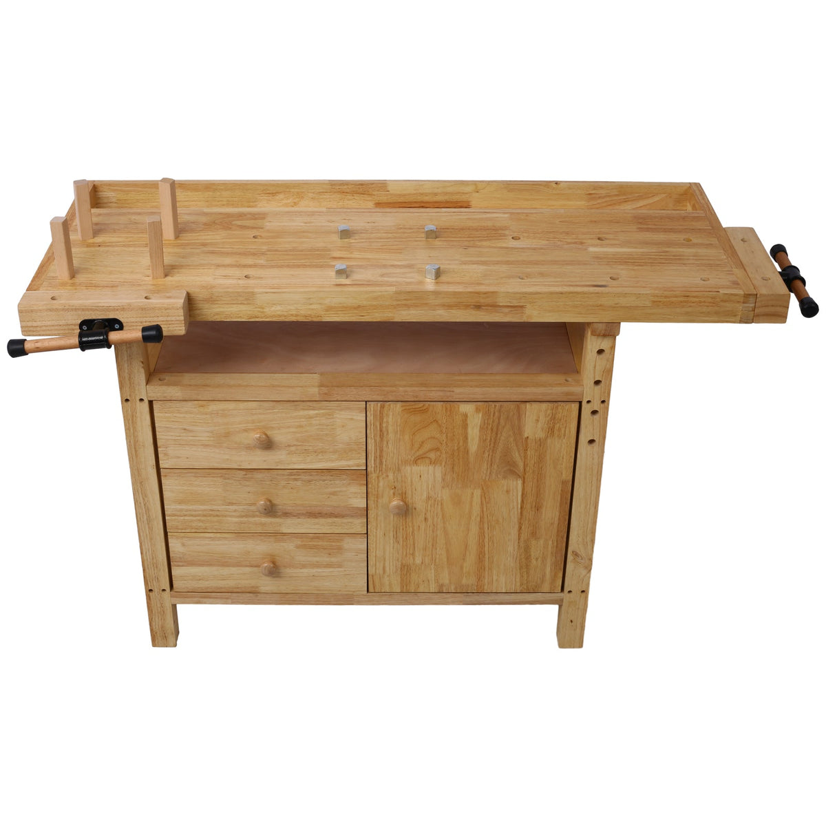 Wood Workbench with Rapid Action Woodworking Vise