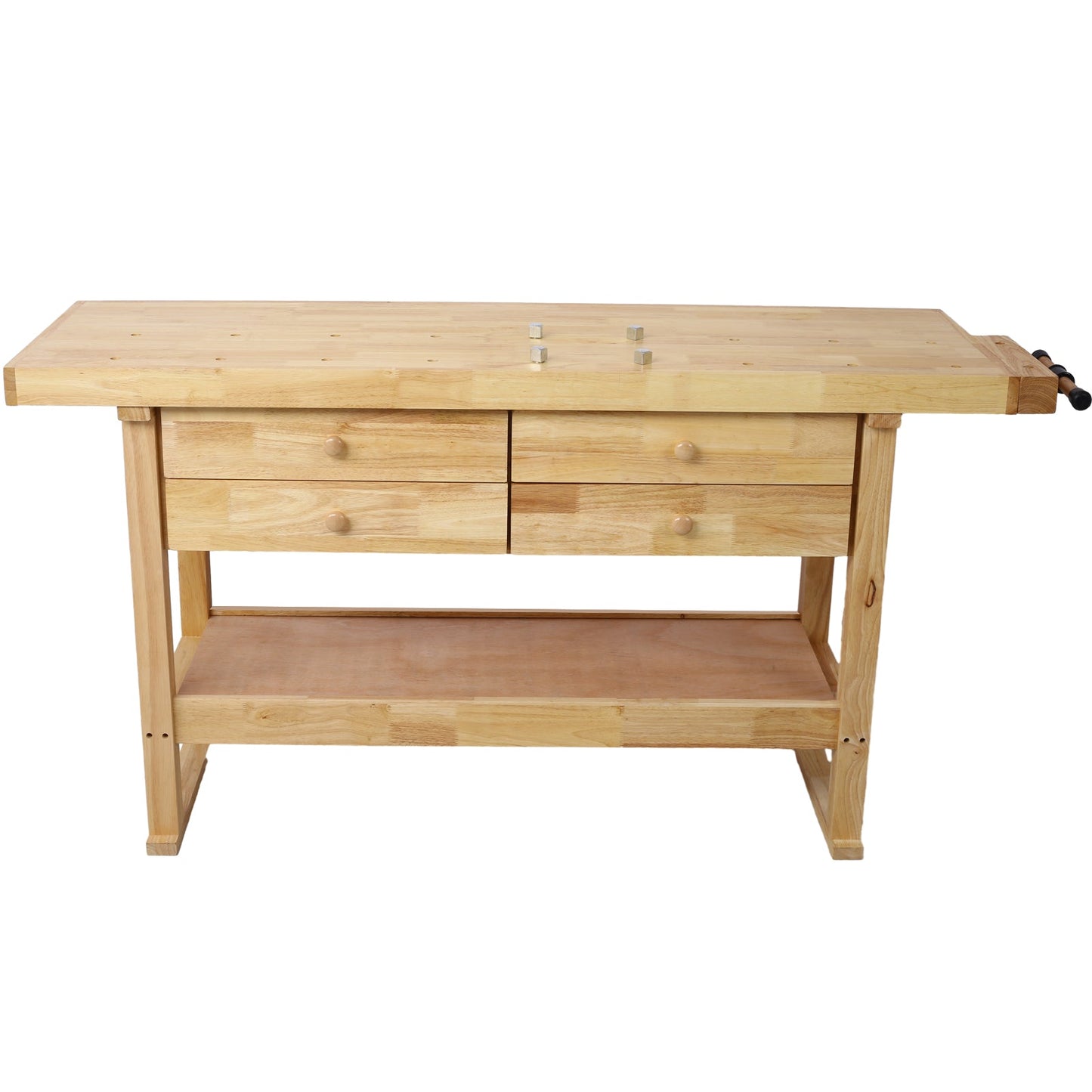 60in Wooden Workbench with 4 Drawers and Bar Clamps Set