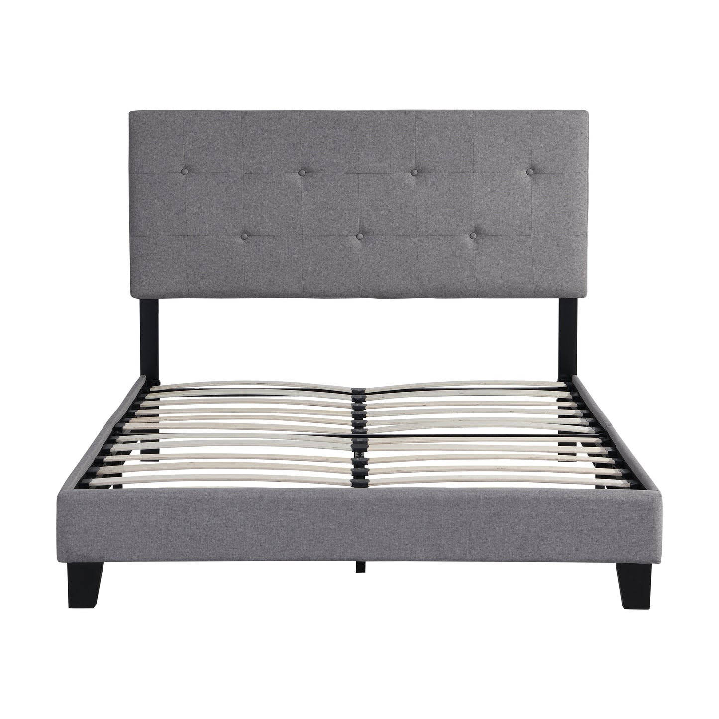 Queen Size Upholstered Platform Bed Frame with Button Tufted