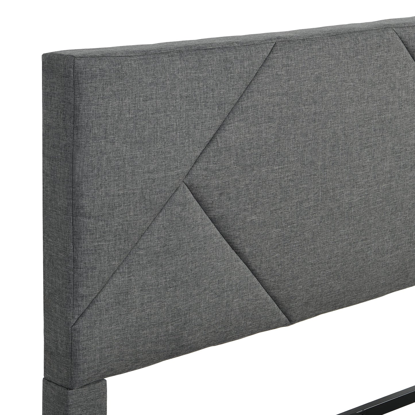 Queen Size Upholstered Platform Bed Frame with Headboard