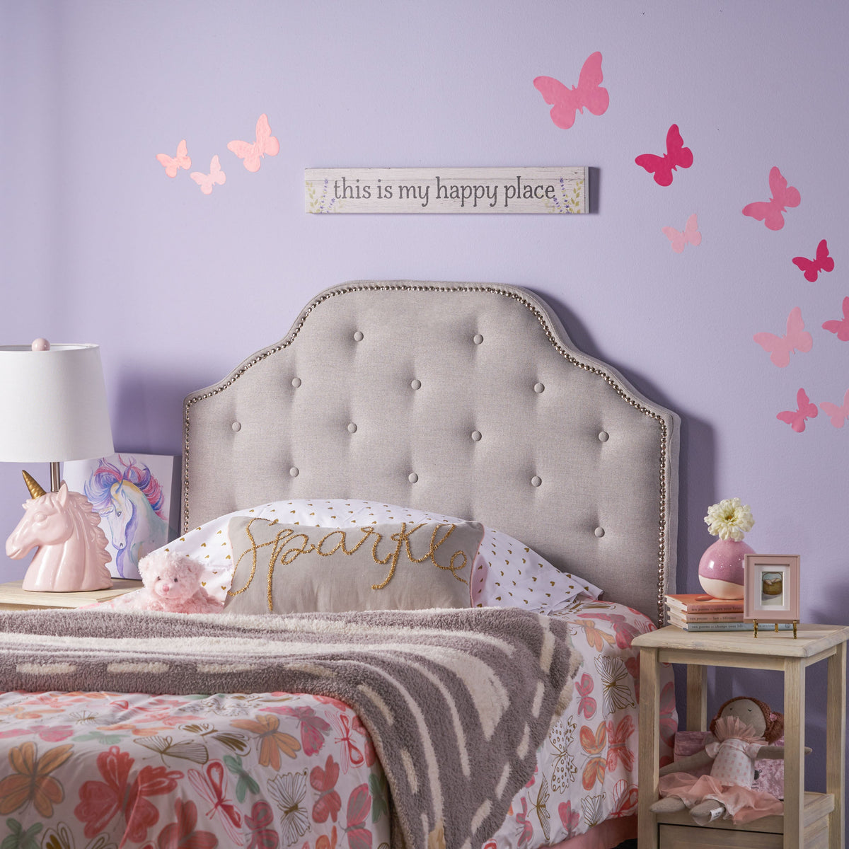 Tufted Upholstered Headboard Twin Size