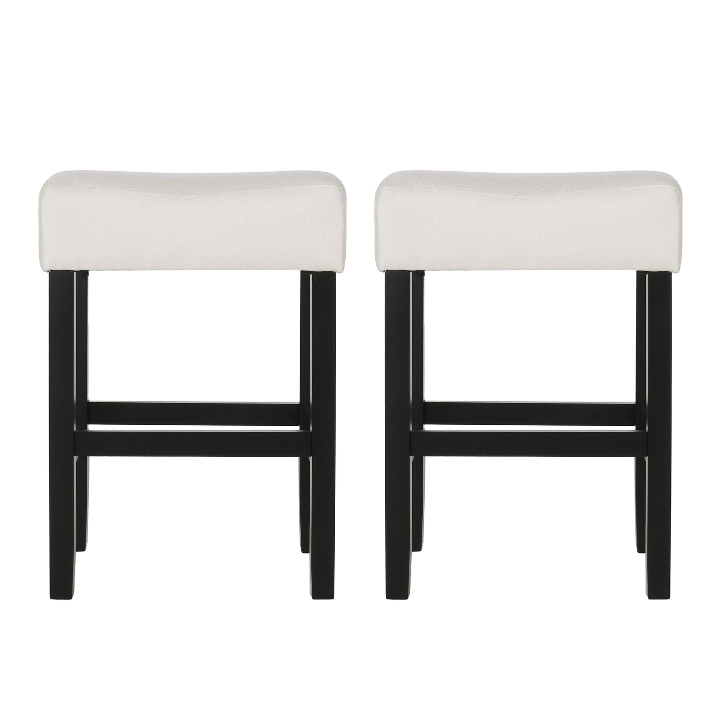 Set of 2, 26.75" Backless Fabric Counter Height Barstool