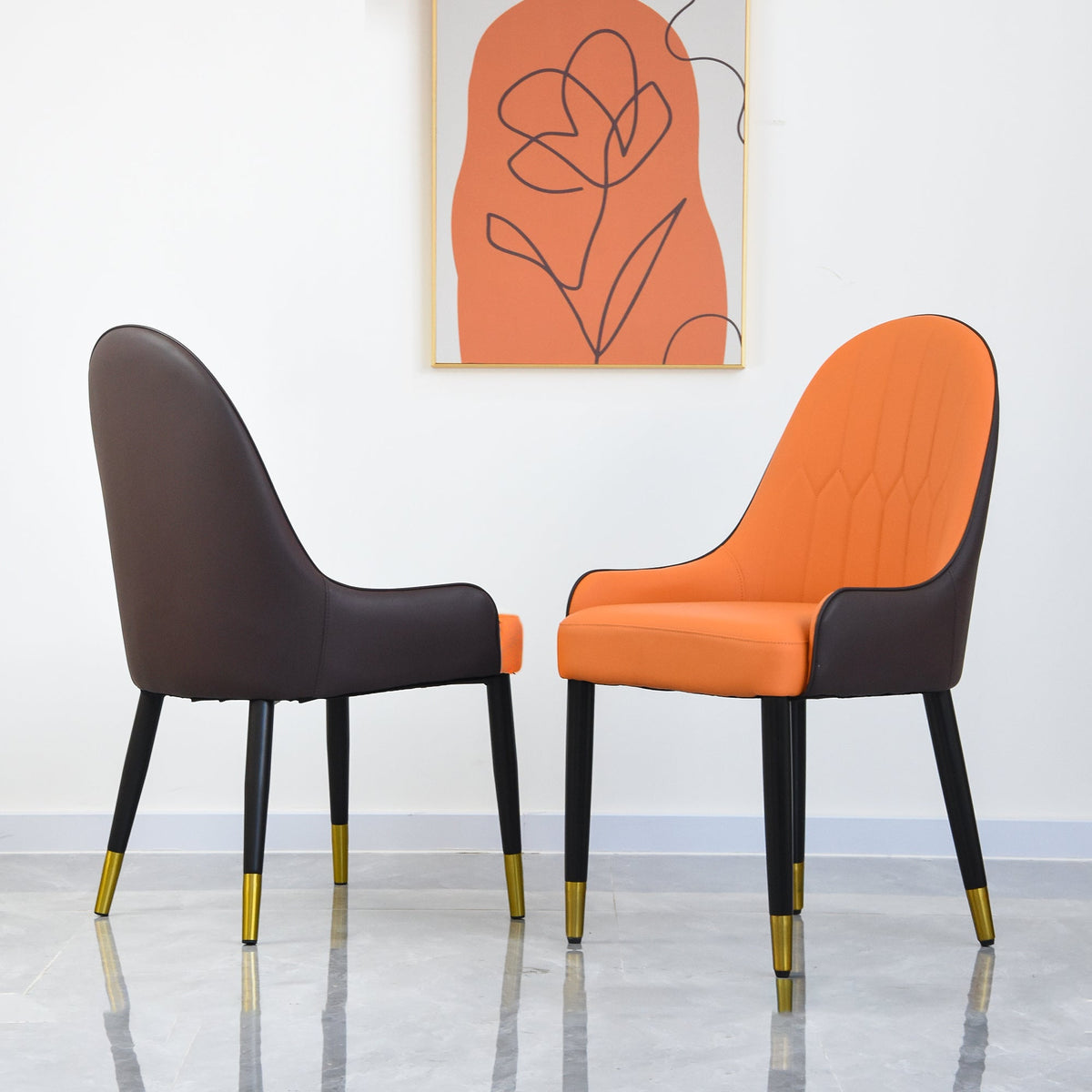 Modern PU Sponge-Filled Dining Chair Set