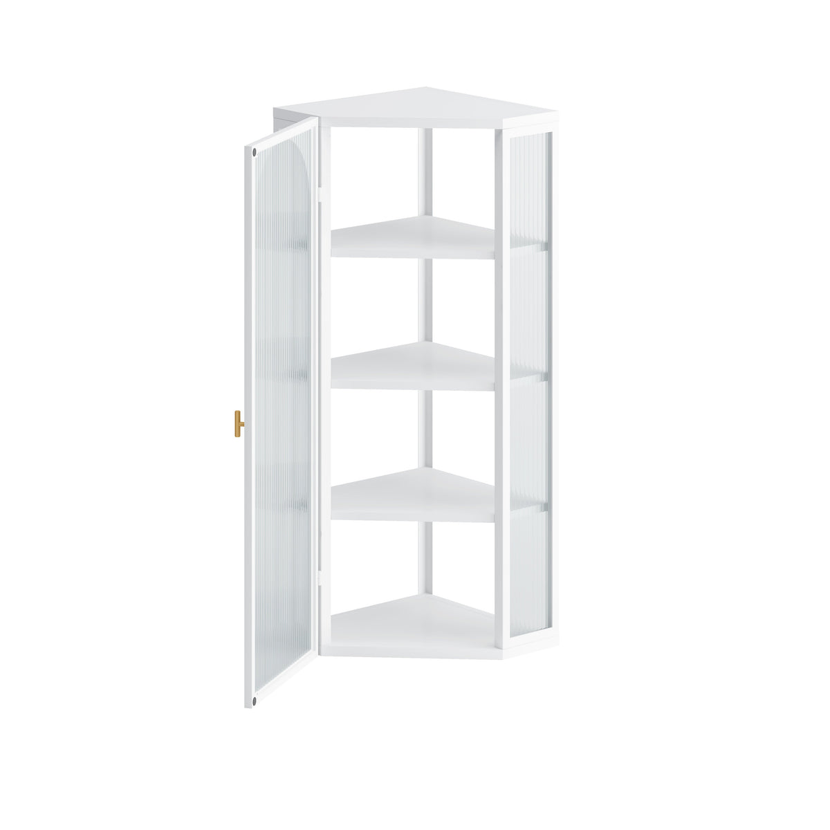 Glass Door Wall Mounted Corner Cabinet
