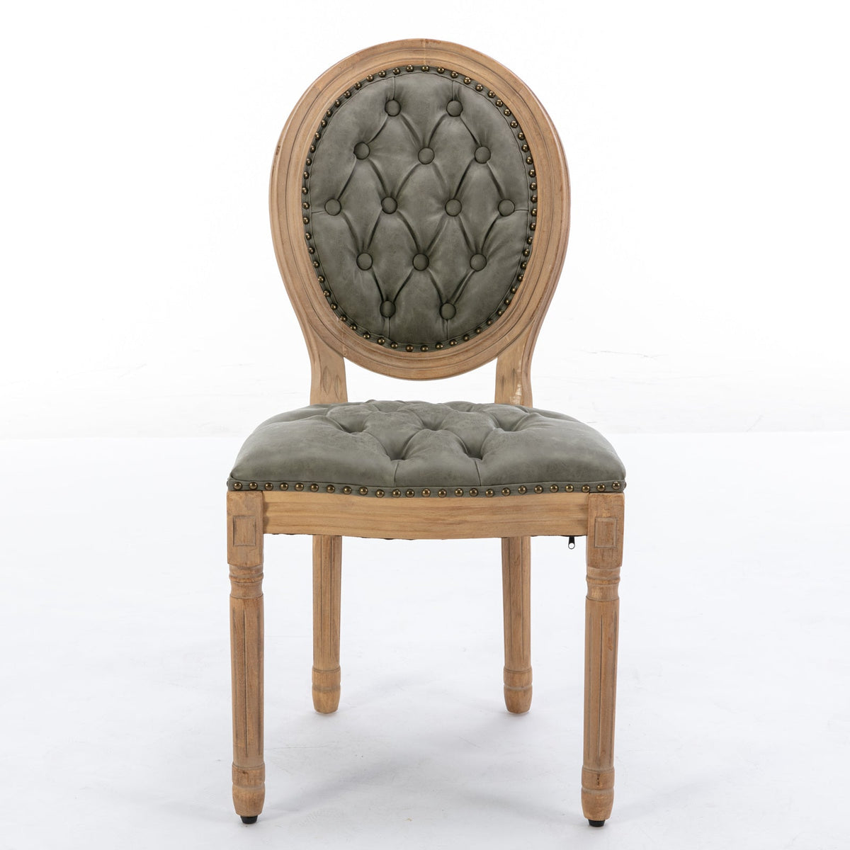 French Style Solid Wood Frame Antique Painting Dining Chair Set