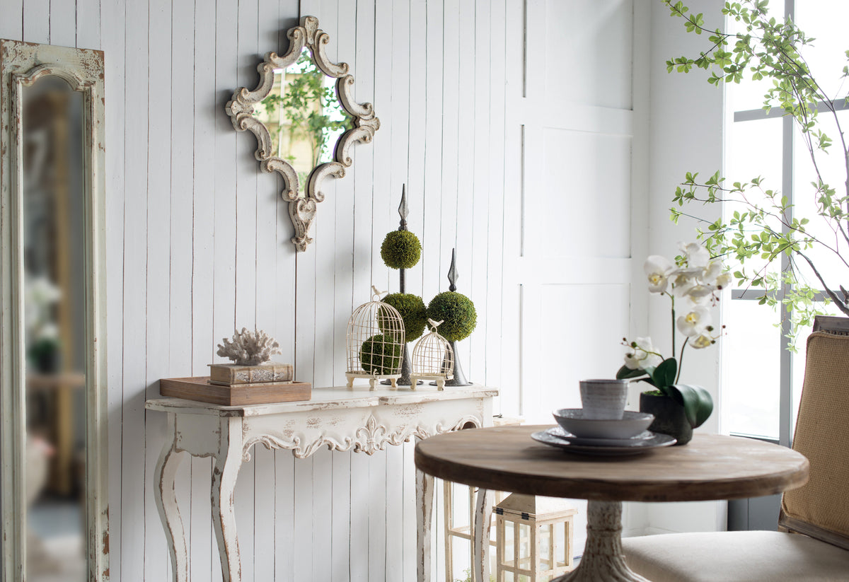 Slimline Whitewash Console Table