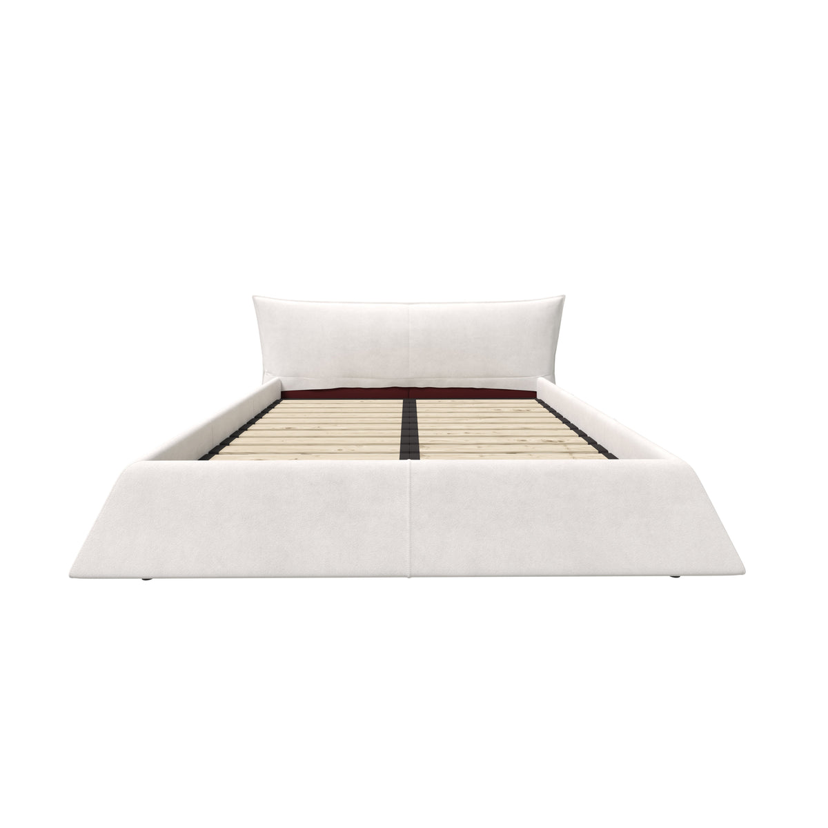 King Size Upholstered Platform Bed with Velvet Headboard