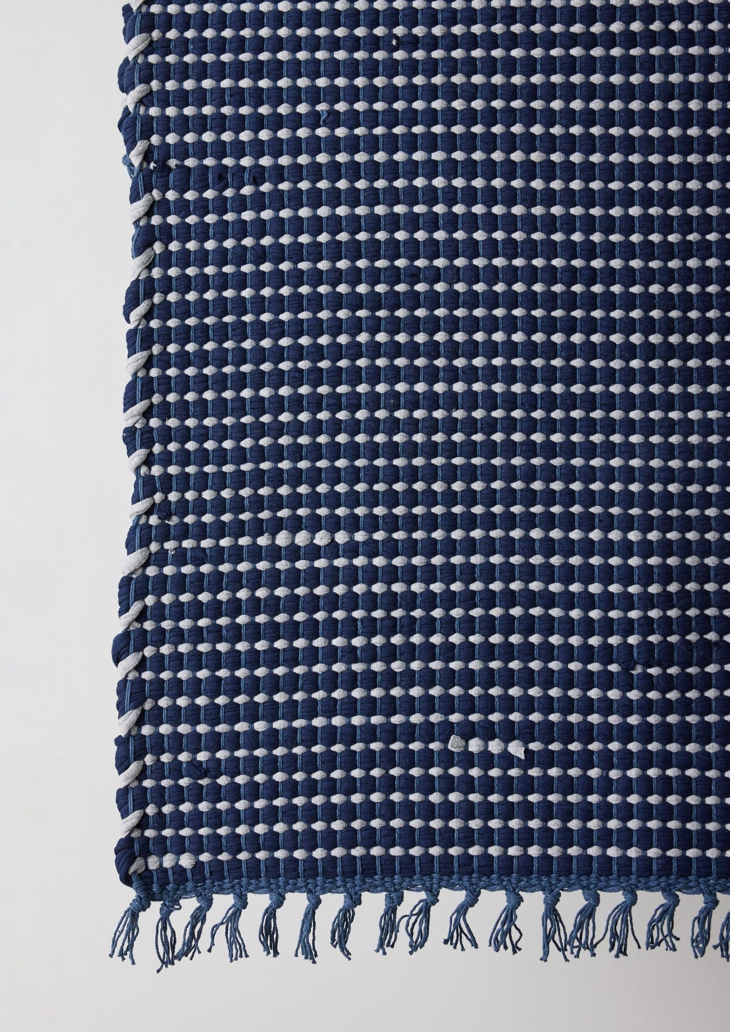 Riverweave Navy Blue Hand-Loomed Cotton Mat