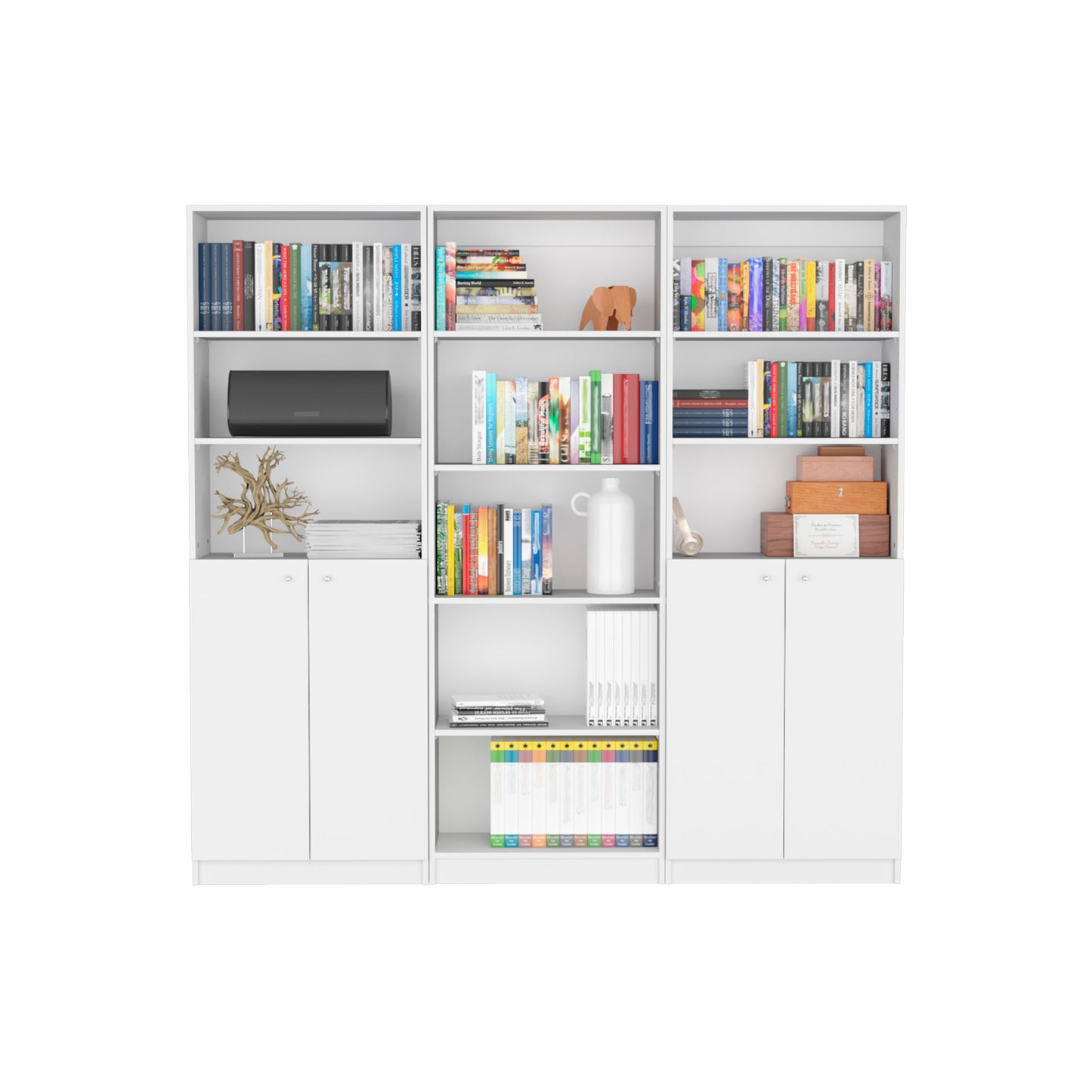 Salina 3 Piece Living Room Set with 3 Bookcases