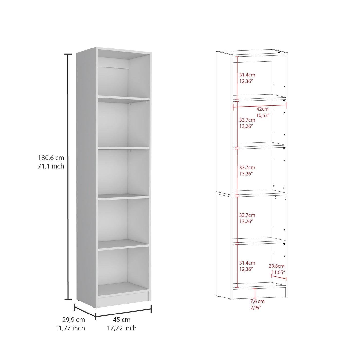 Levan 3 Piece Living Room Set with 3 Bookcases