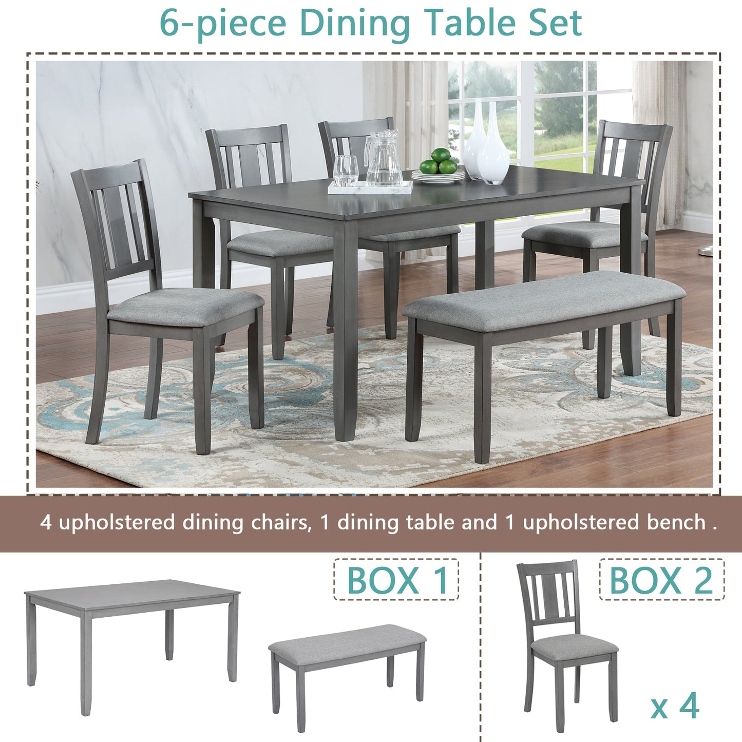 6 Piece Kitchen Dining Set