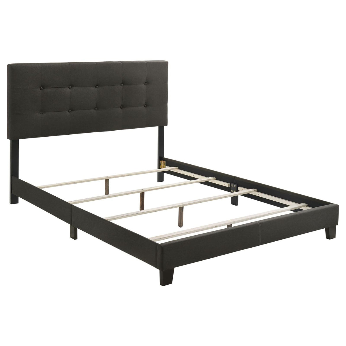 Charcoal Tufted Queen Panel Bed