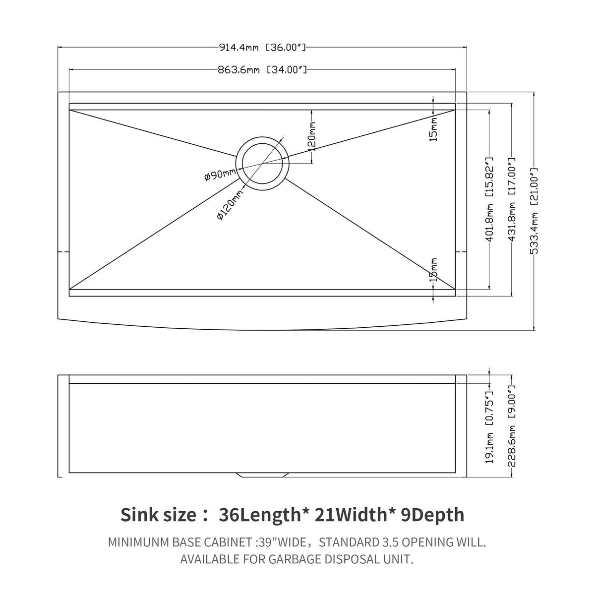 36 Inch Farmhouse Sink Workstation