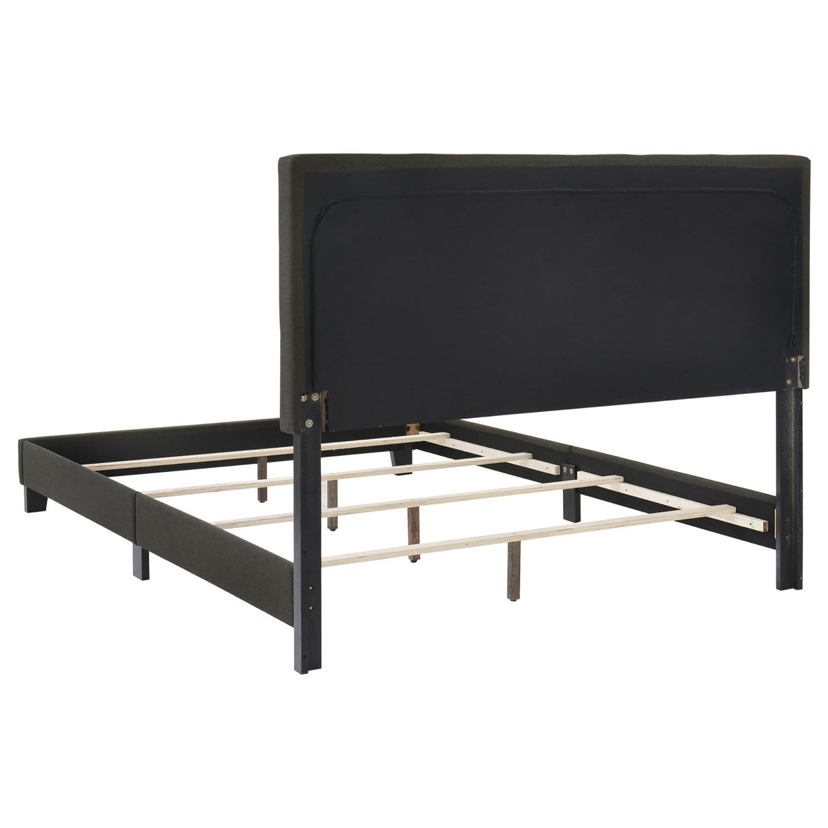Charcoal Tufted Queen Panel Bed