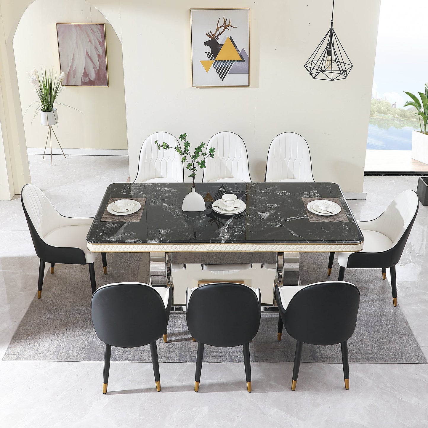 Luxury Modern Dining Table - 78.7 Inch