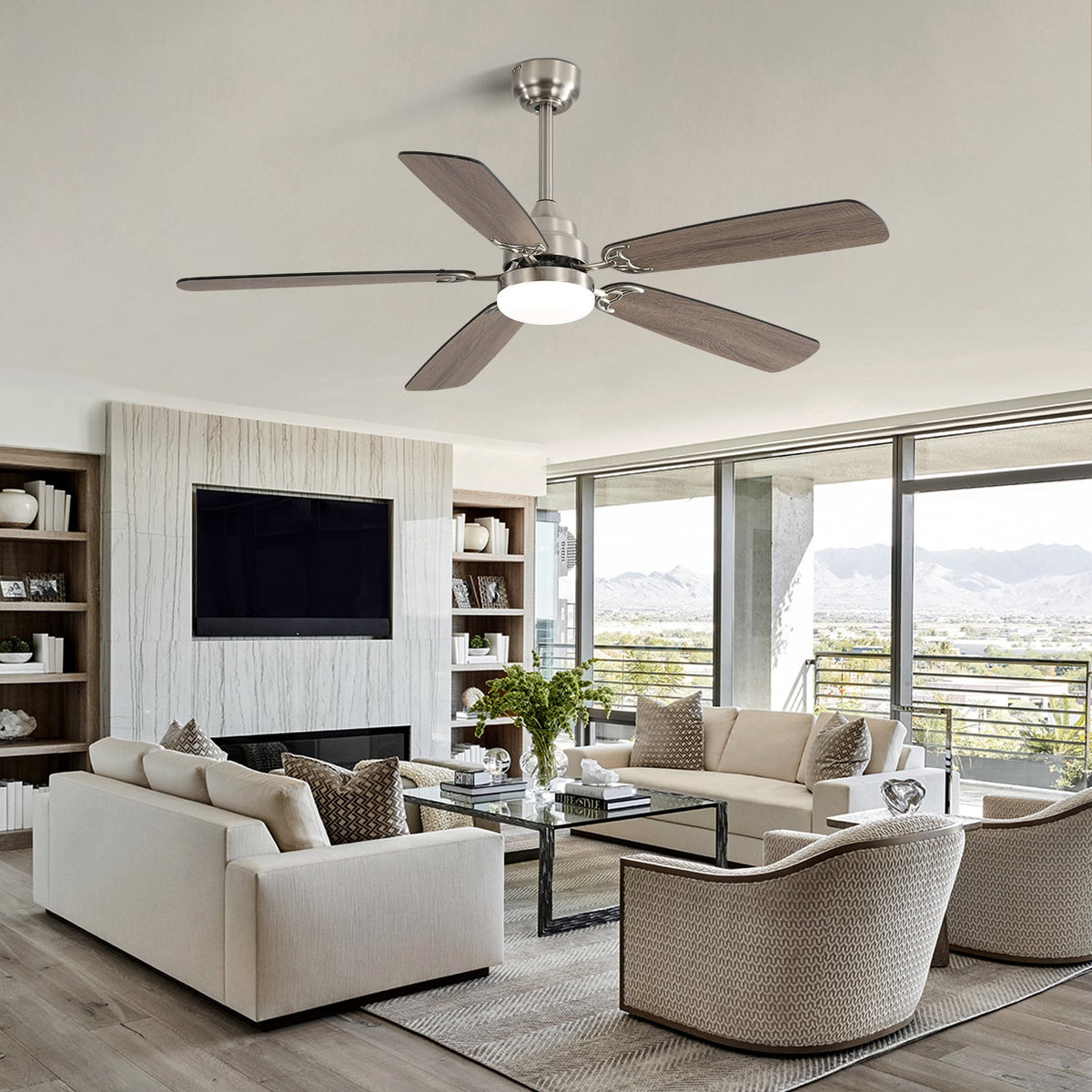 Modern 52 Inch Led Ceiling Fan With Remote Control
