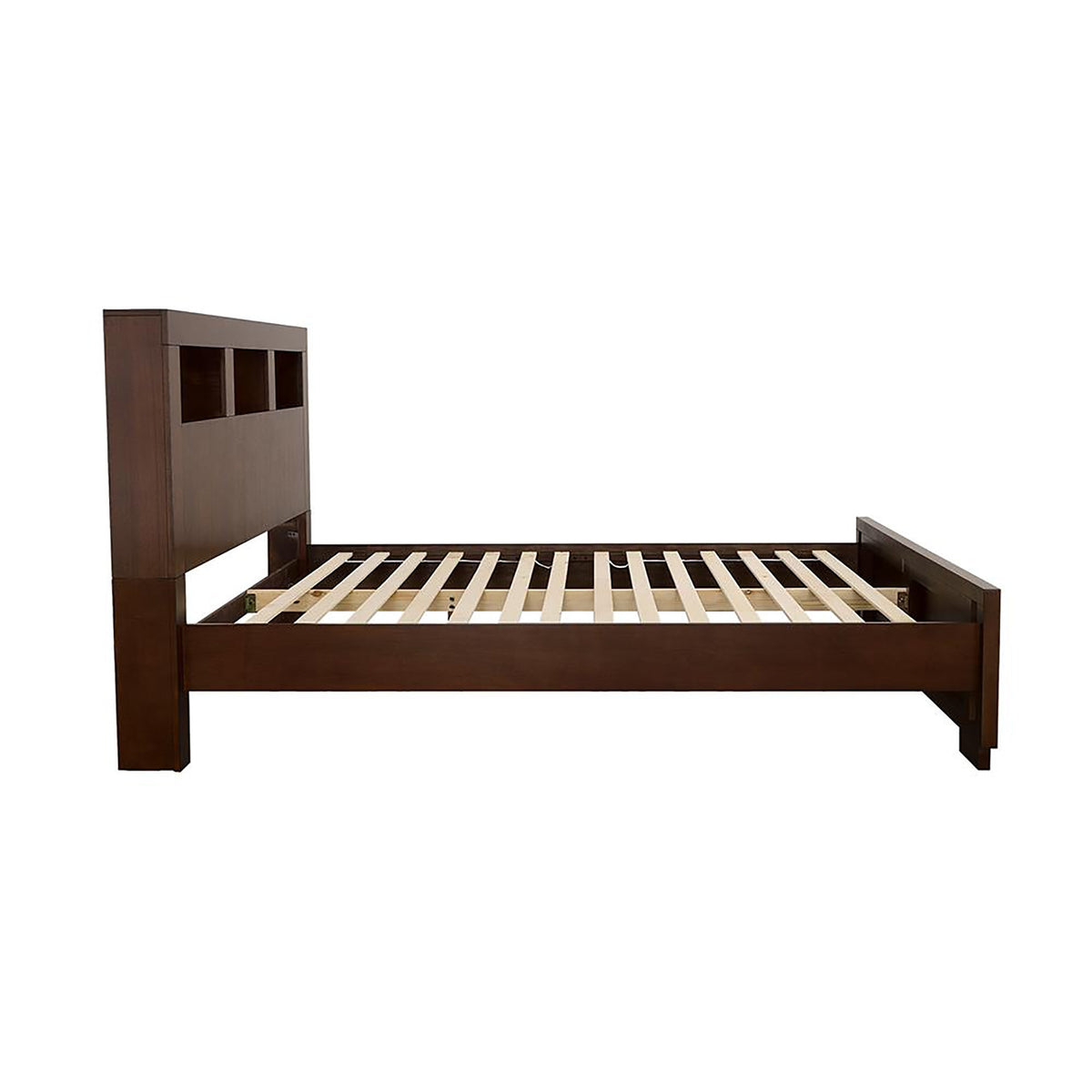 Cappuccino Queen Bed with Bookcase Headboard