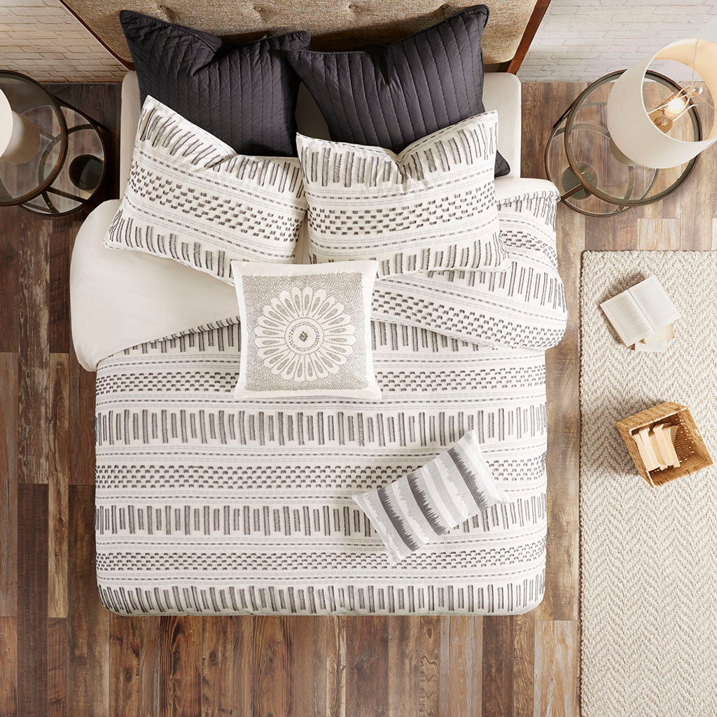 Full/Queen Cotton Jacquard Duvet Cover Mini Set
