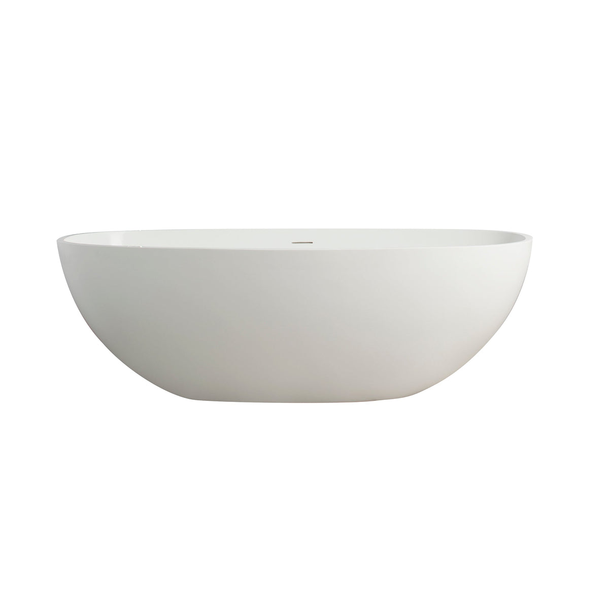 65.2 Inch Freestanding Solid Surface Soaking Bathtub