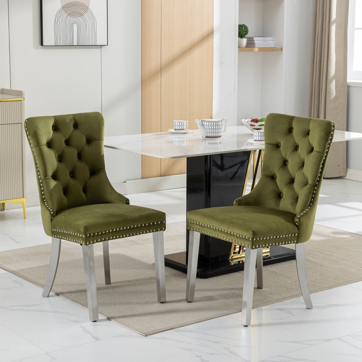 Nikki Collection Modern Velvet Upholstered Dining Chair