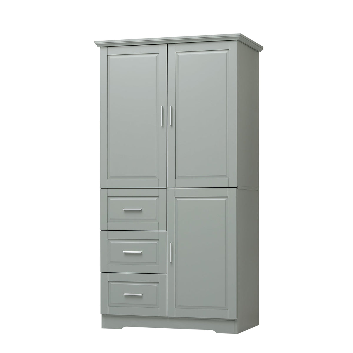 Tall and Wide Storage Cabinet with Doors for Bathroom/Office
