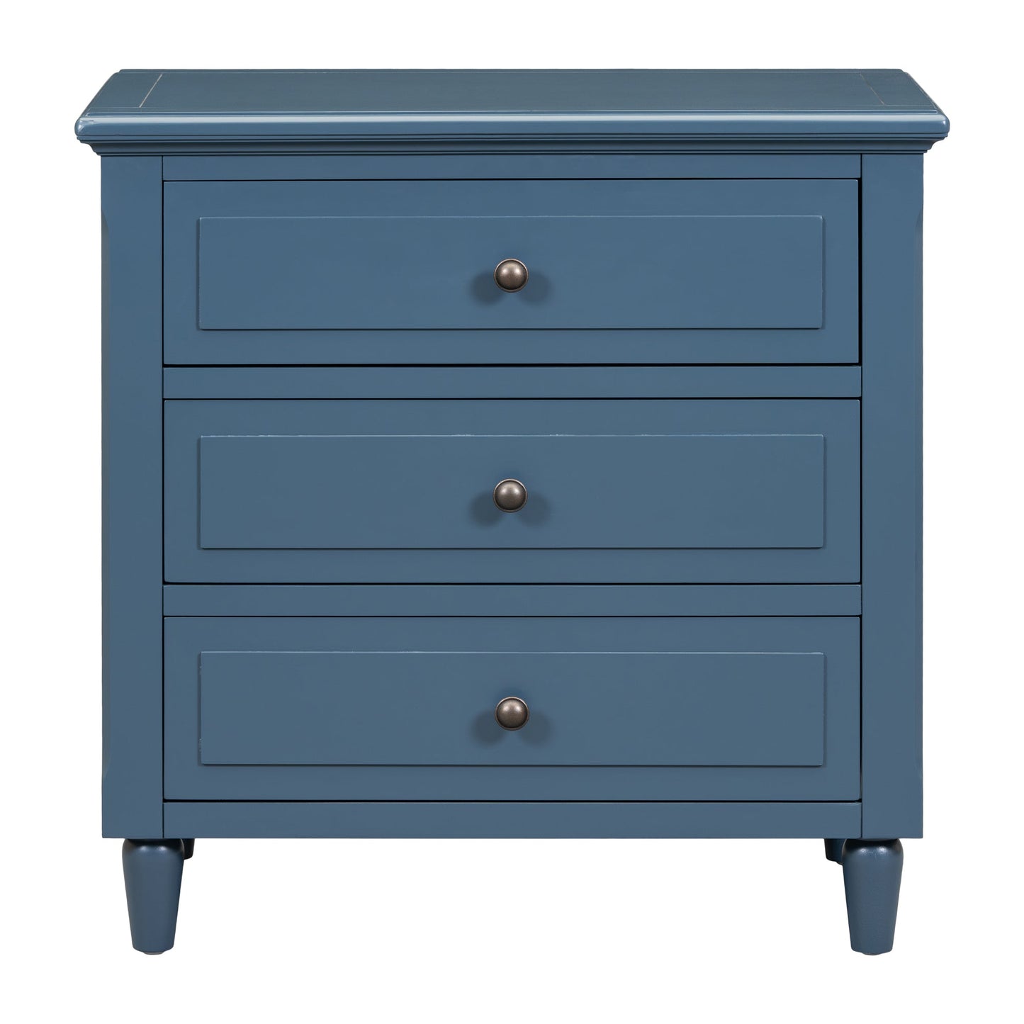 U_STYLE 28'' Pine Wood Nightstand with 3 Drawers
