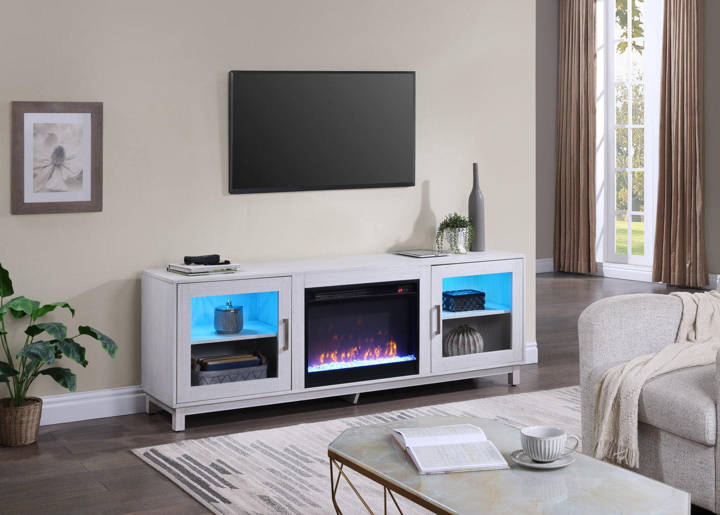 Summit 70" TV Stand Console with Fireplace