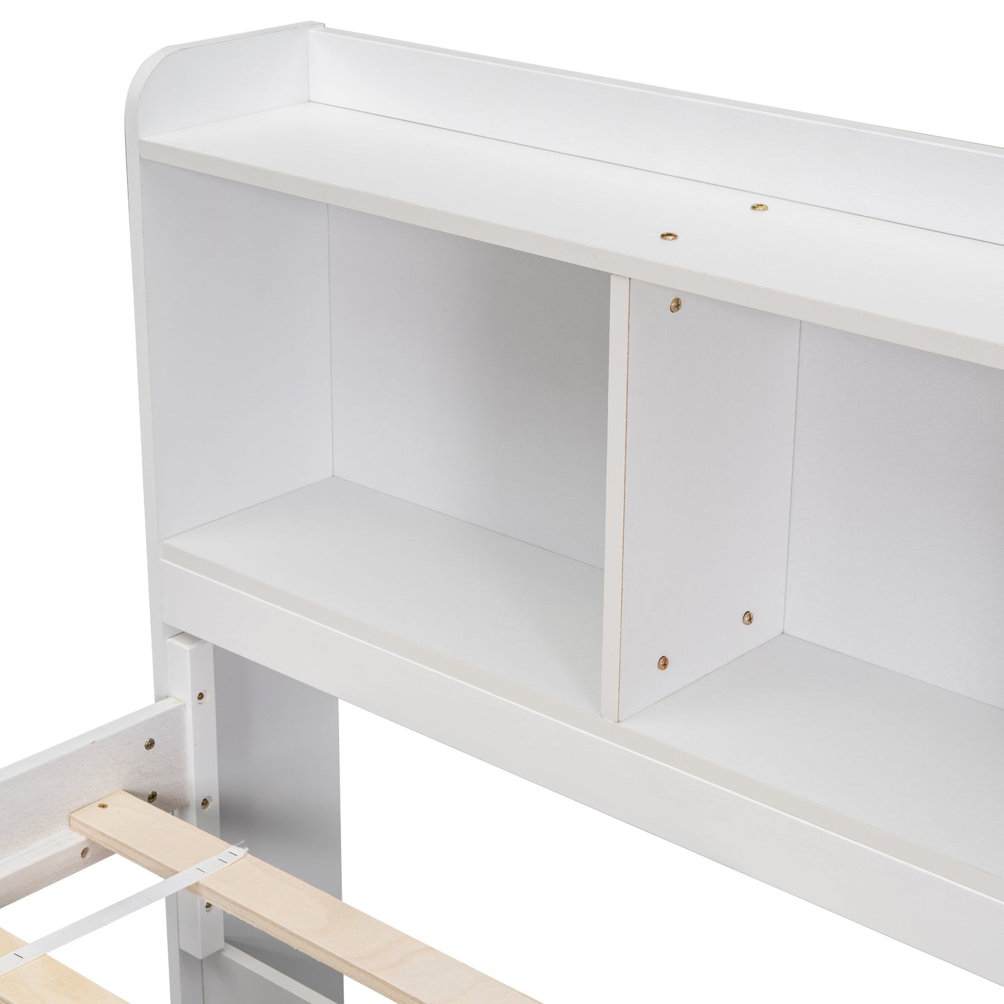 Full Bed with Bookcase Headboard and Storage Solutions