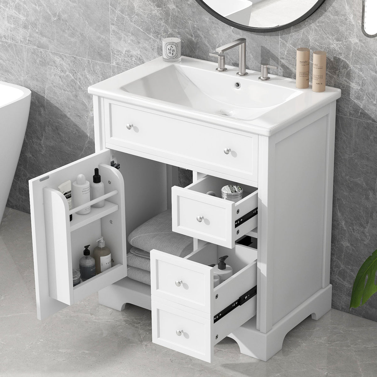 30" Bathroom Vanity with Sink Top