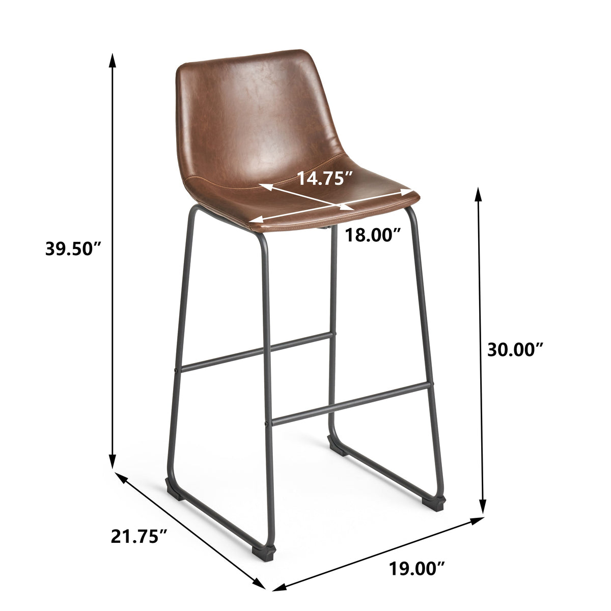 Set of 2 30" Cedric Faux Leather Barstool Vintage