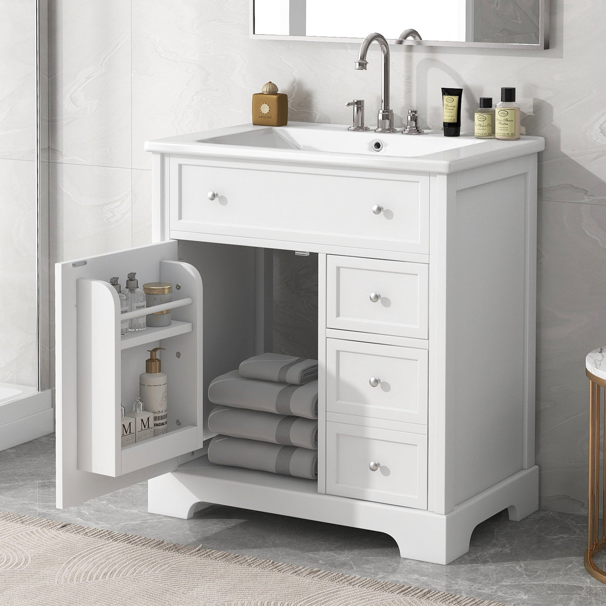 30" Bathroom Vanity with Sink Top