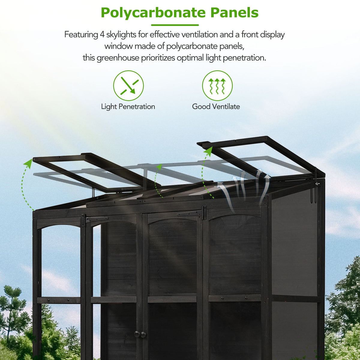 TOPMAX 78-Inch Wooden Greenhouse Cold Frame