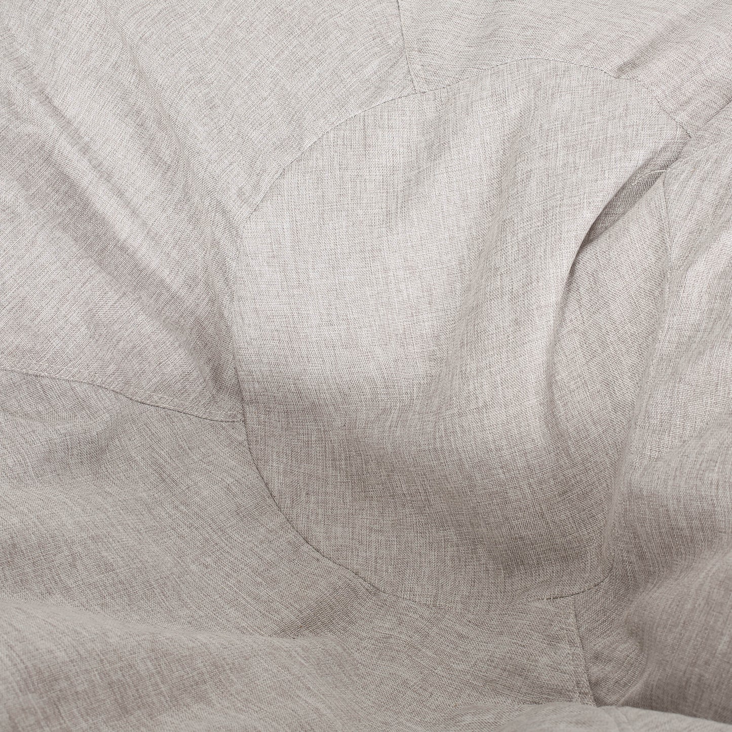 Maxi 5 Foot Two-Color Fabric and Faux Leather Rounded Bean Bag