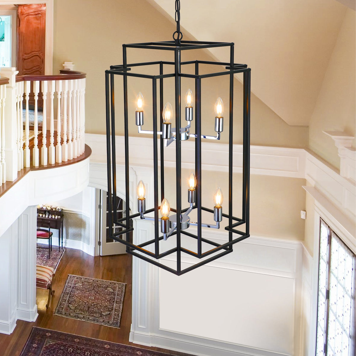 18" Modern 8-Light Pendant Chandelier