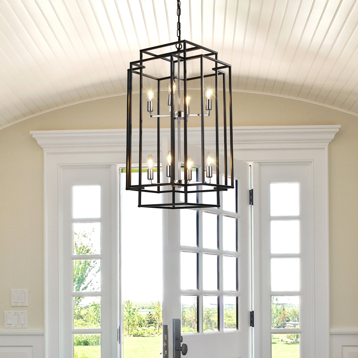 18" Modern 8-Light Pendant Chandelier