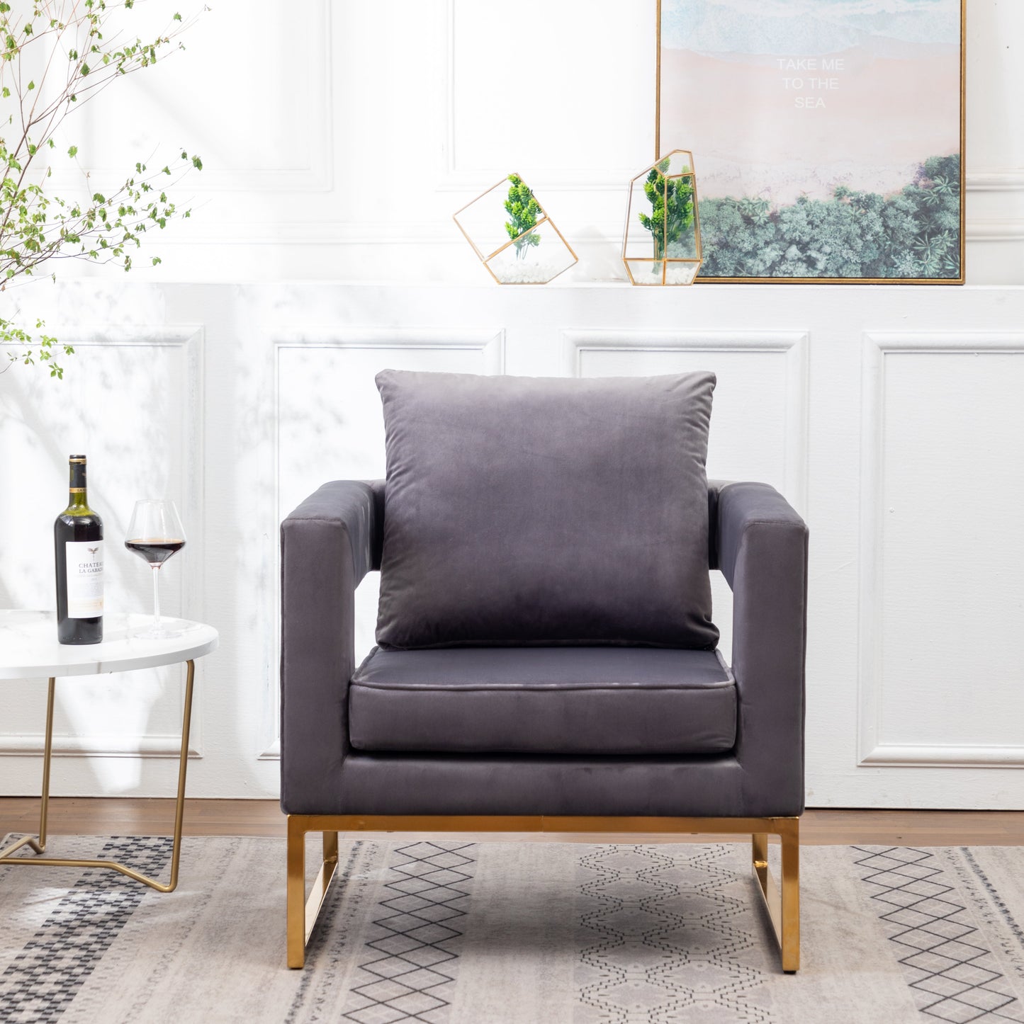 Lenola Contemporary Upholstered Accent Arm Chair