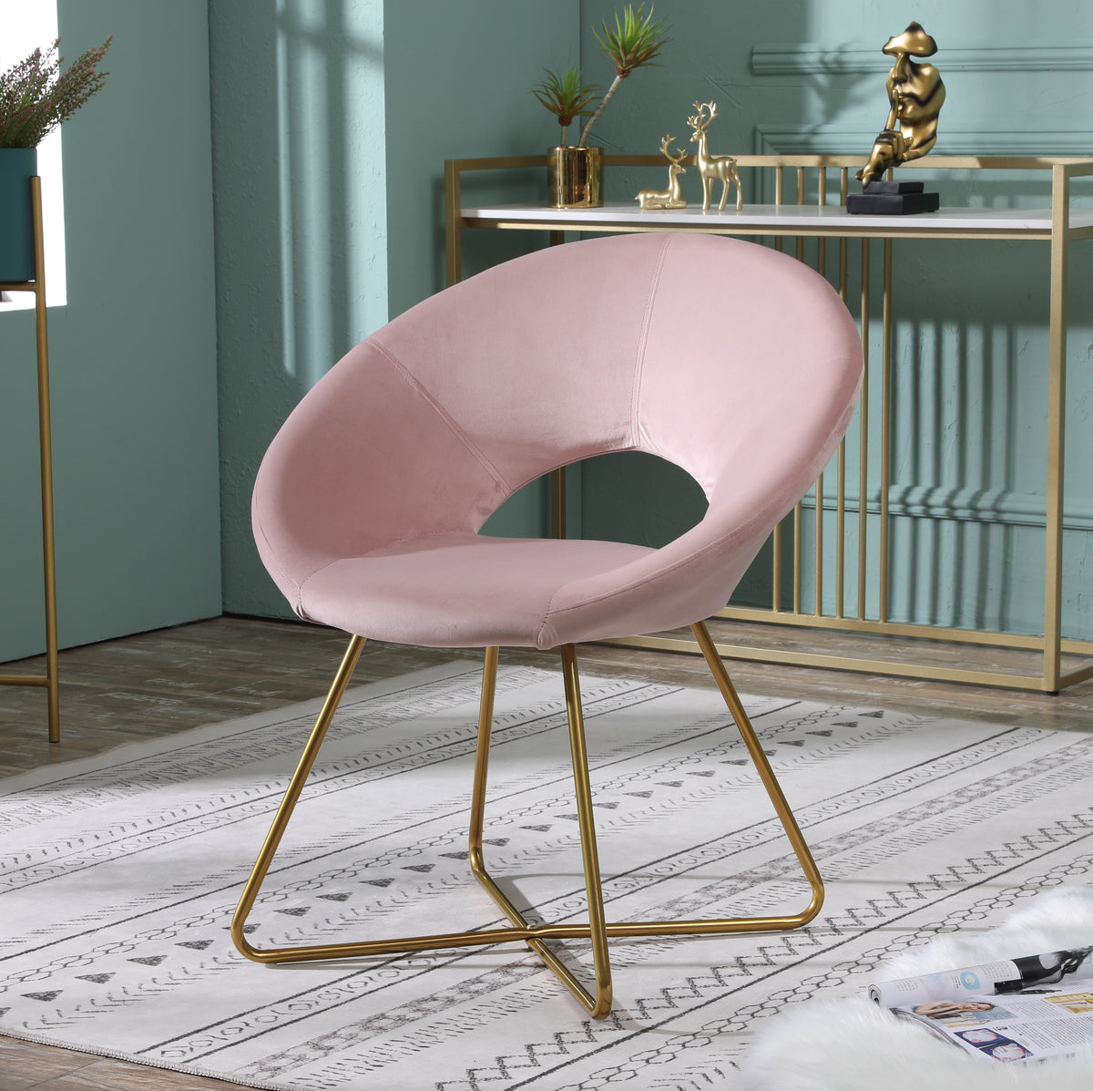 Slatina Green Silky Velvet Upholstered Accent Chair