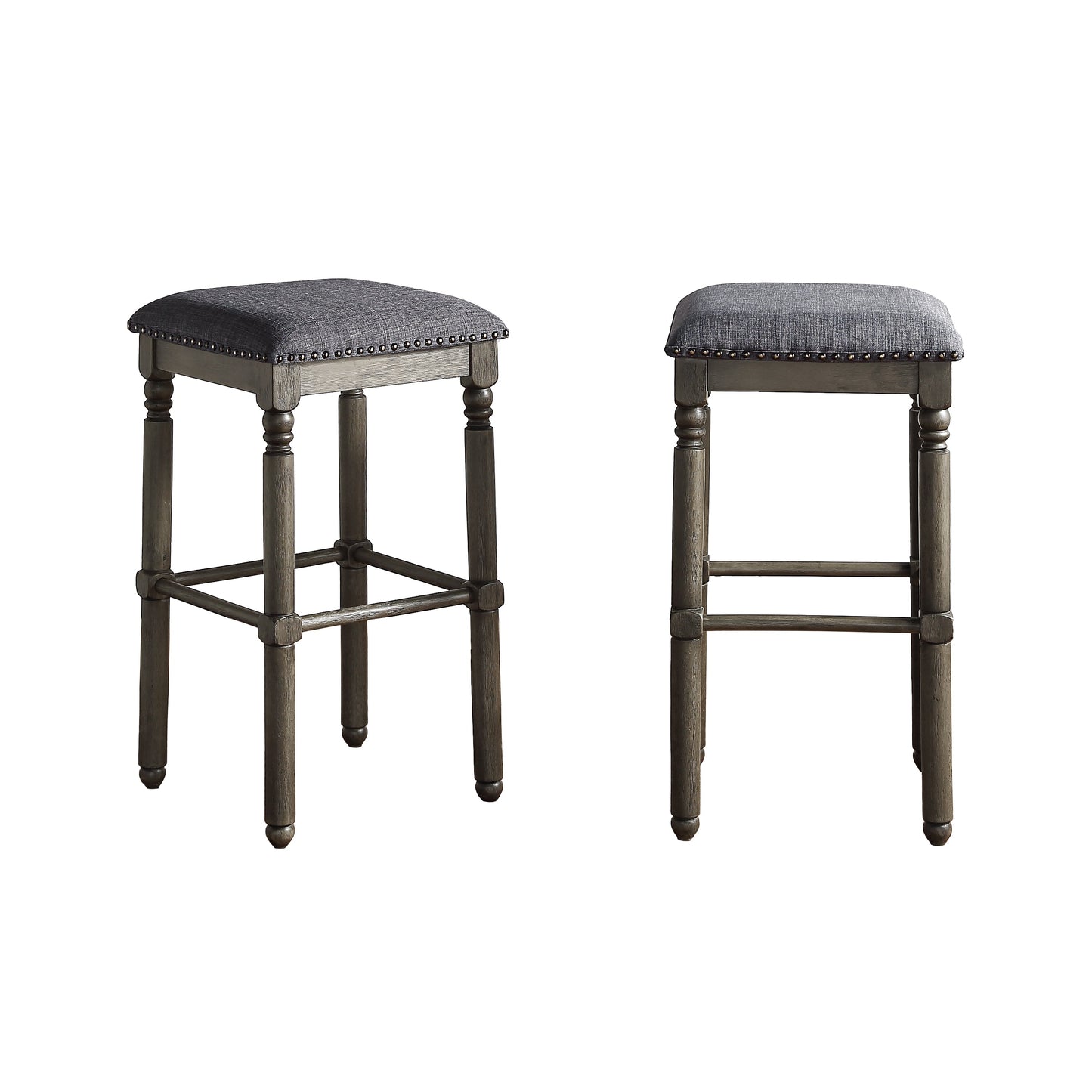 Arnhem Wood Upholstered Bar Stools, Set of 2