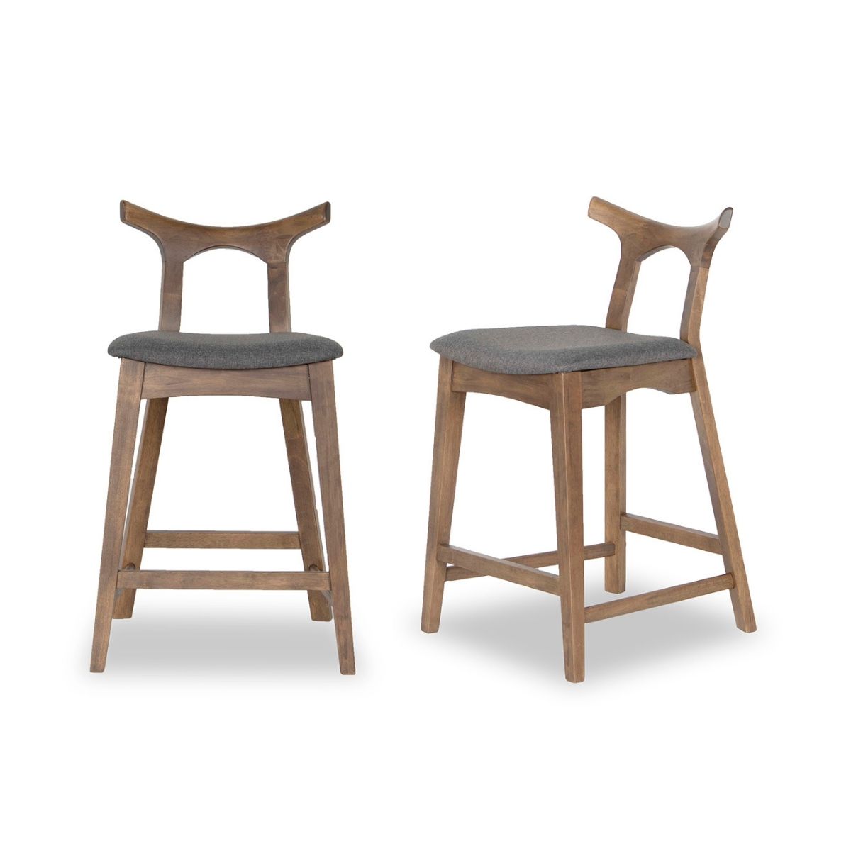 Hester Solid Wood Upholstered Square Bar Chair (Set of 2)