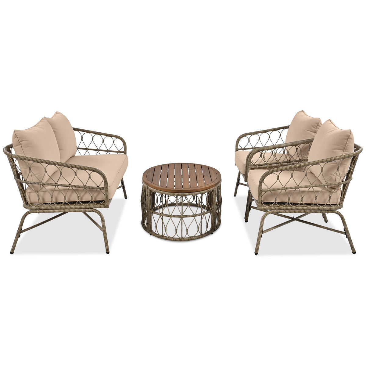 Bohemia-Inspired 4-Person Outdoor Seating Group