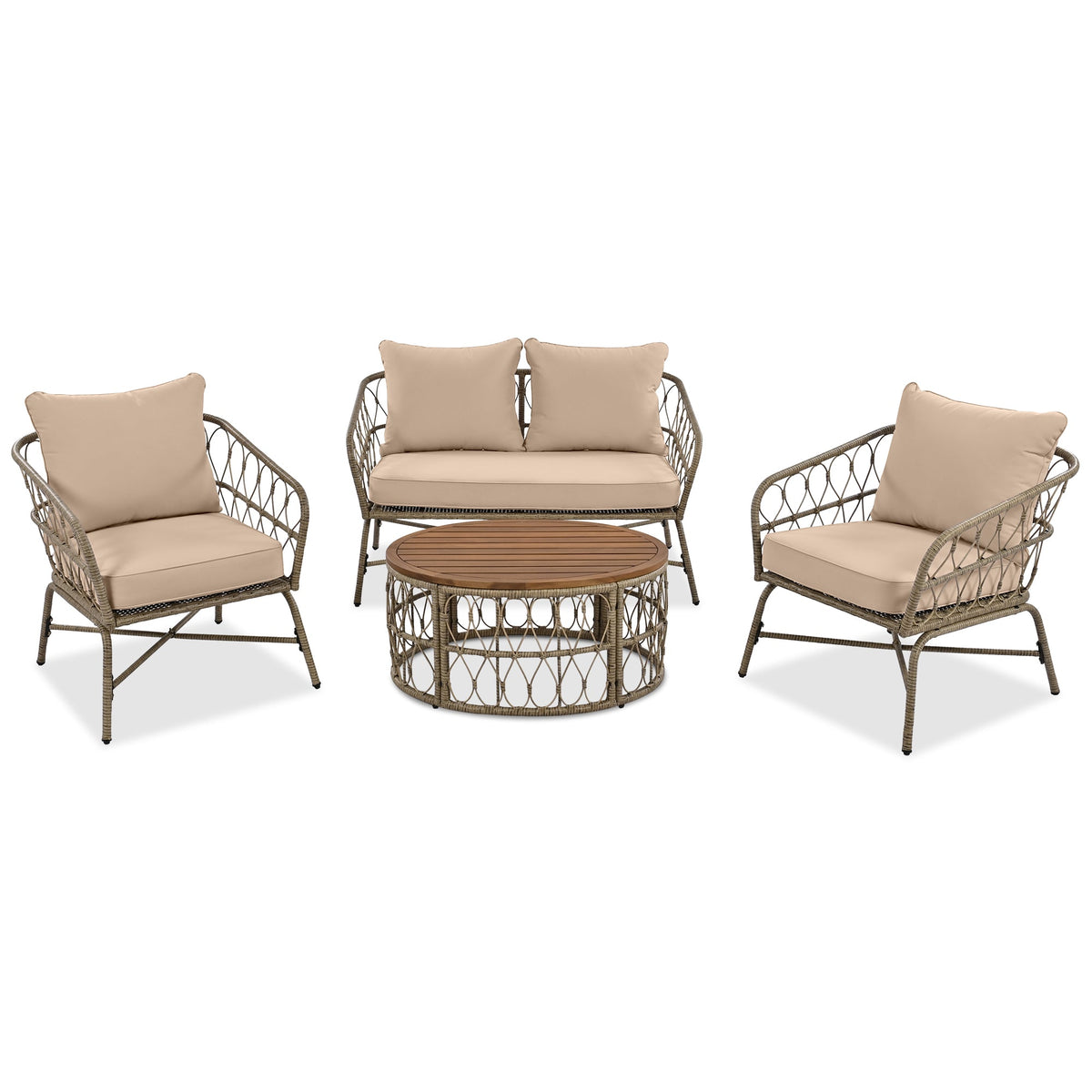 Bohemia-Inspired 4-Person Outdoor Seating Group