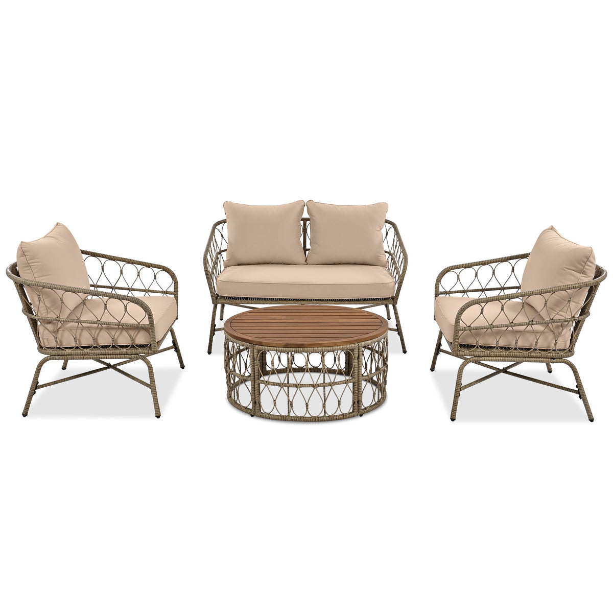 Bohemia-Inspired 4-Person Outdoor Seating Group
