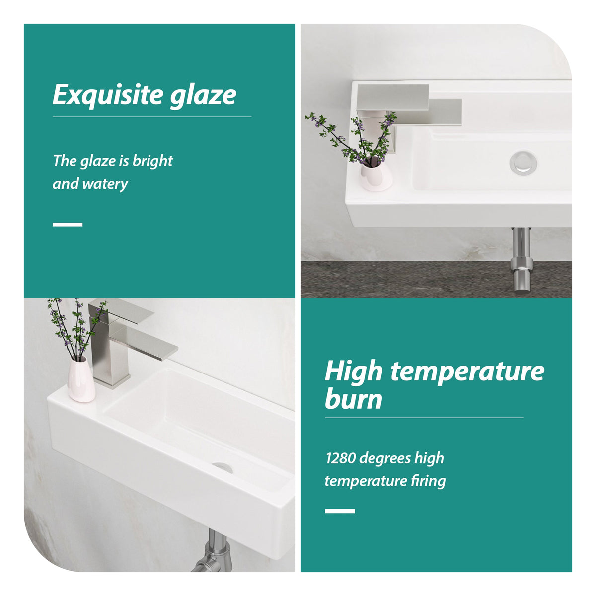 Premium Wall Mounted Ceramic Bathroom Sink