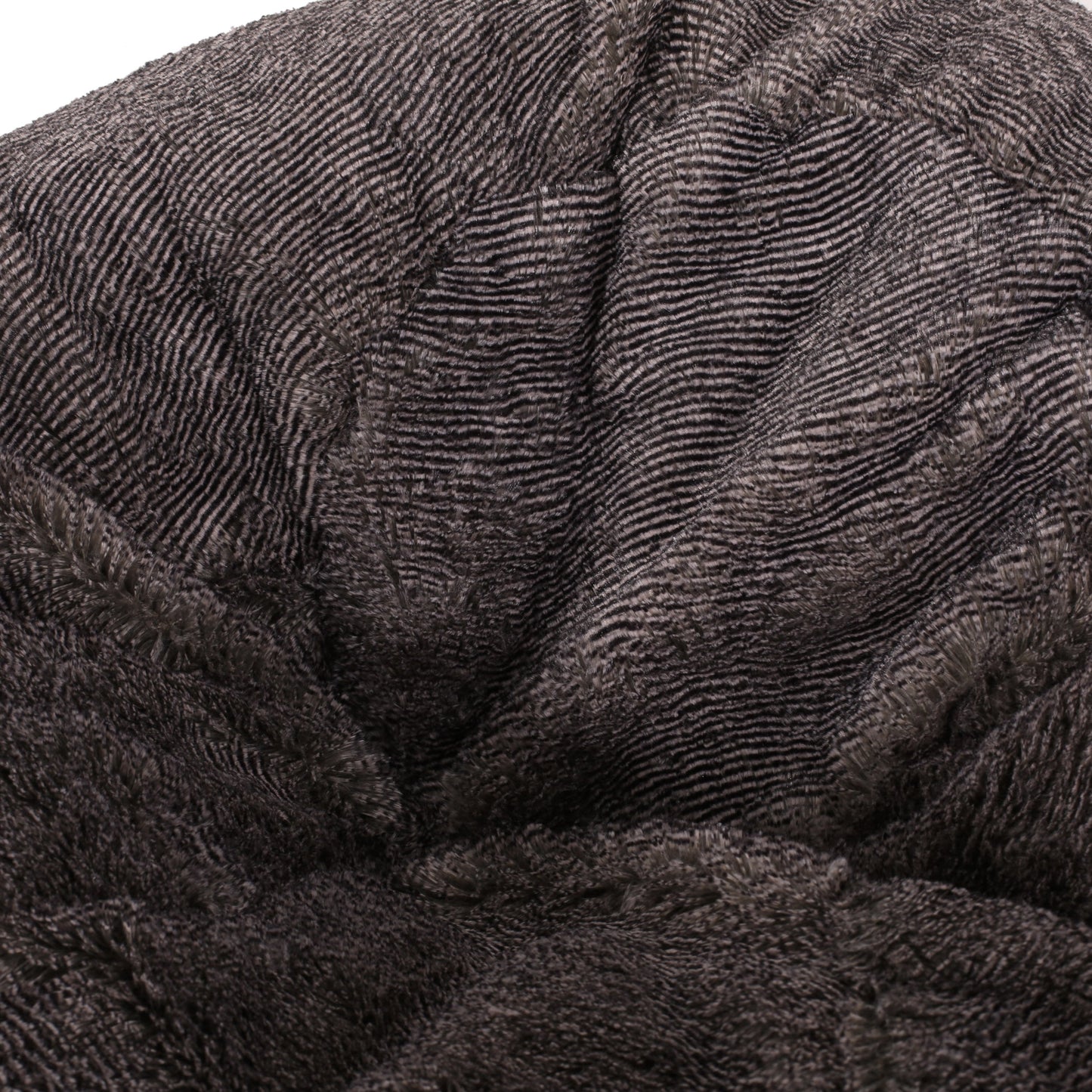 Vida 3 Foot Rounded Faux Fur Bean Bag, Brown/Beige