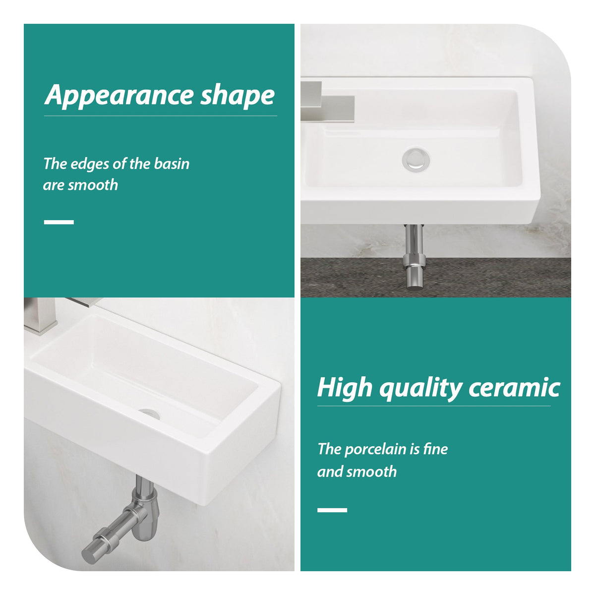 Premium Wall Mounted Ceramic Bathroom Sink