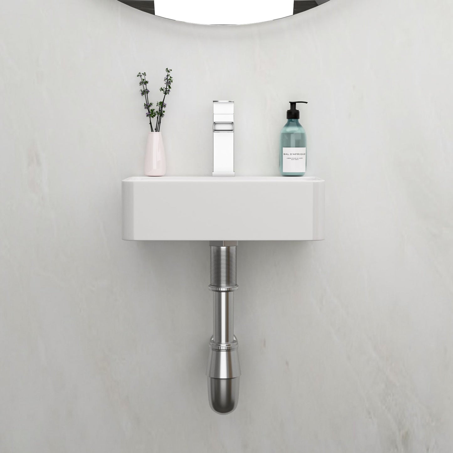 Stain Resistant Rectangular Bathroom Sink - 14.5x10 Inch