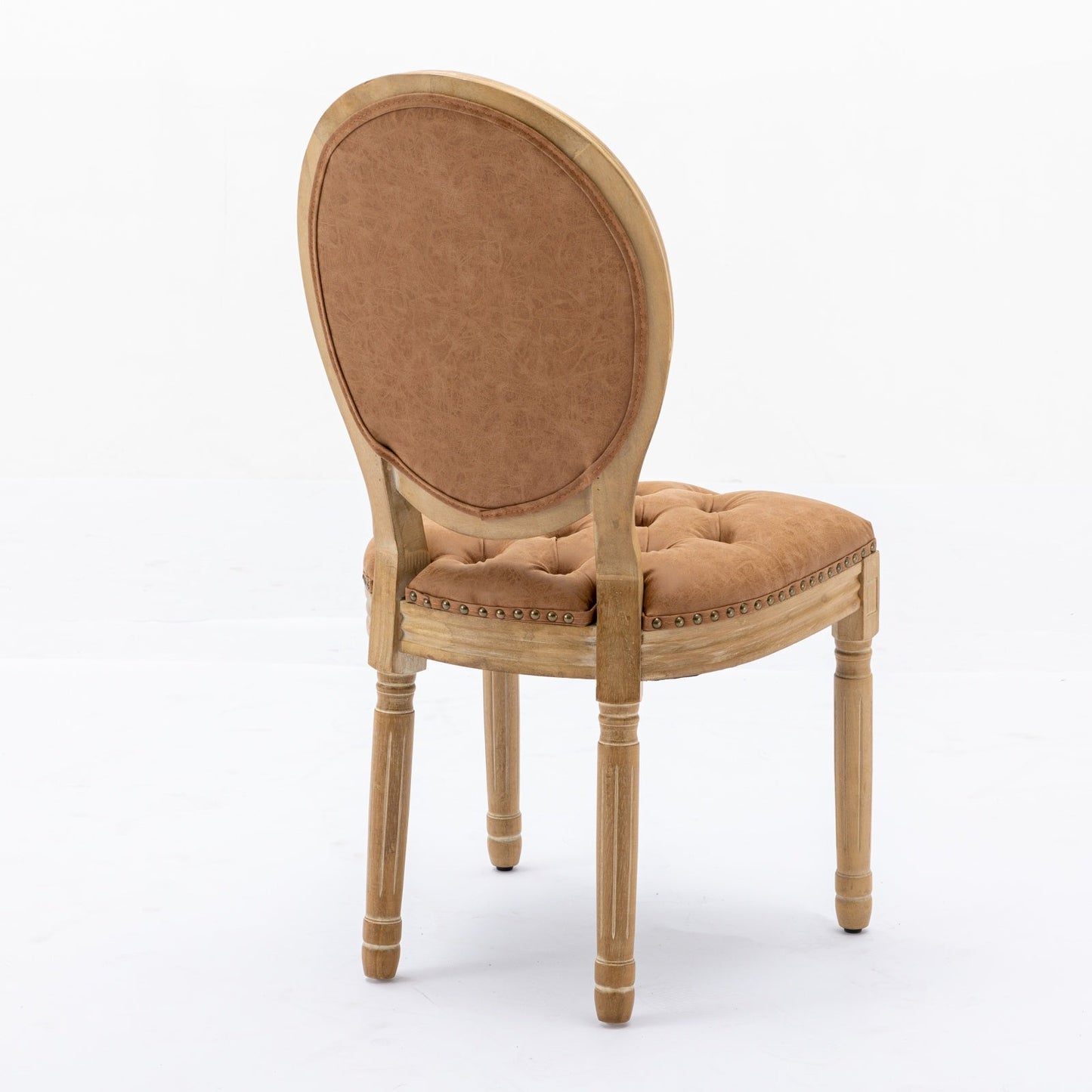 French Style Solid Wood Frame Dining Chair Set of 2