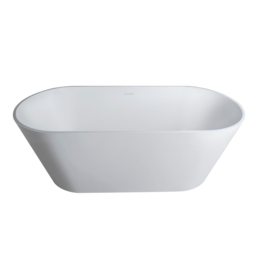 59 Inch Freestanding Solid Surface Soaking Bathtub