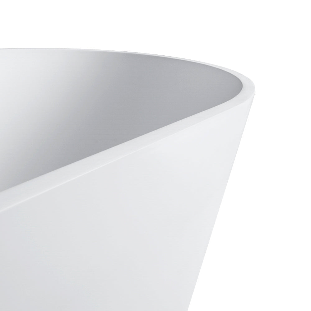 67 Inch Freestanding Solid Surface Soaking Bathtub