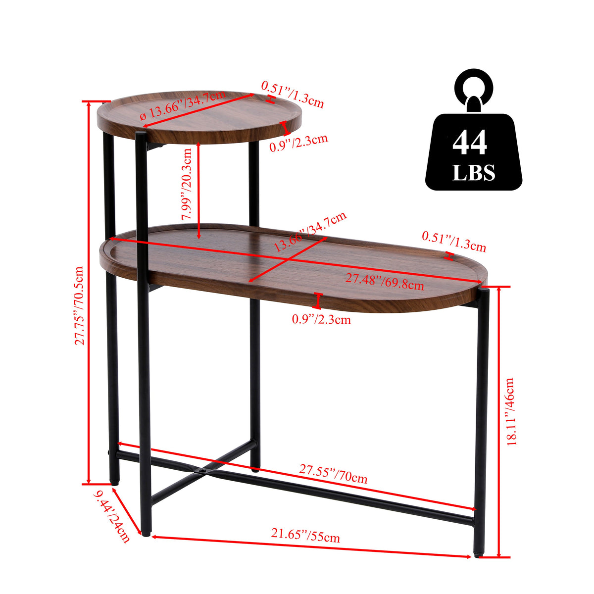 Small Coffee Tables: 2-Tier Modern Sofa Side Table